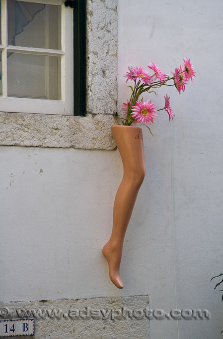 Adsy Bernart photographer travel photography Portugal Lisbon alfama leg of a puppet as vase